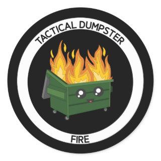 Round Tactical Dumpster Fire Morale Sticker