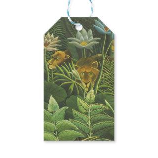 Rousseau Tropical Jungle Lion Painting Gift Tags