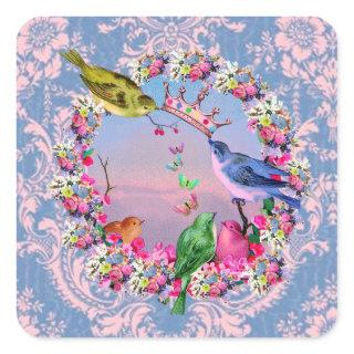 Royal Birds by Bella Bella Studios Square Sticker
