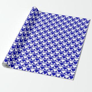 Royal Blue and White Checkered Pattern With Hearts