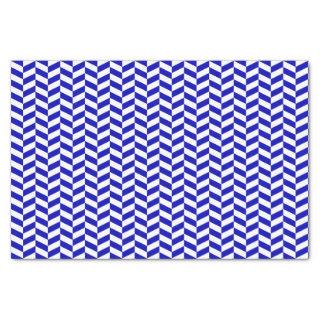 Royal Blue and White Herringbone Tissue Paper