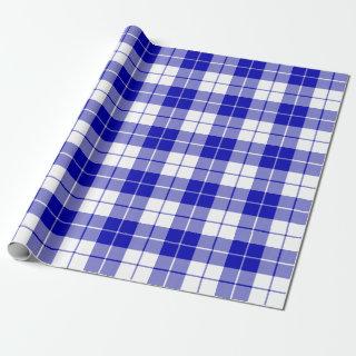 Royal Blue and White Plaid Pattern |Large