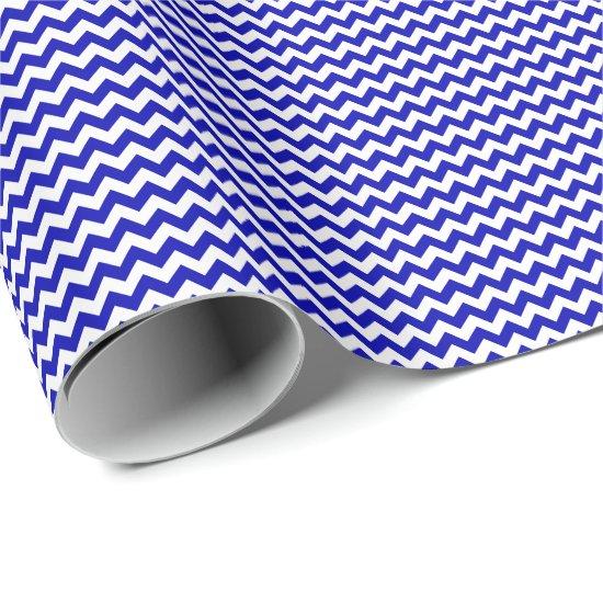 Royal Blue and White Small Chevron