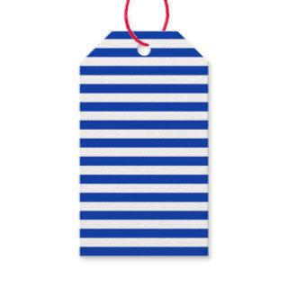 Royal Blue and White Stripes Gift Tags