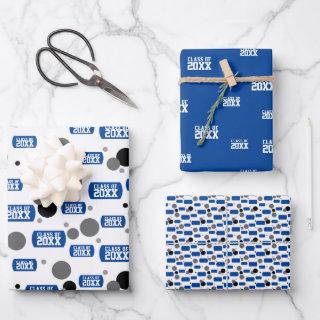 Royal Blue "Class Of" Dog Tag and Dots Pattern  Sheets