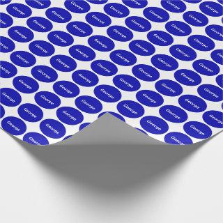 Royal Blue Dots Pattern On White With Name