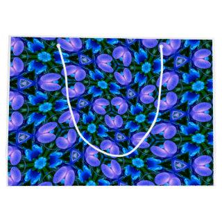 Royal Blue Flower Pattern Gift Bag