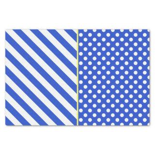 Royal Blue Polka Dots and Stripes by ShirleyTaylor Tissue Paper