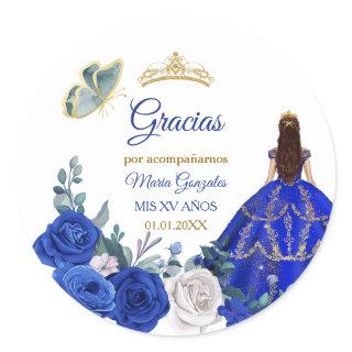 Royal Blue Quinceañera Favor Thank You Gift Tag