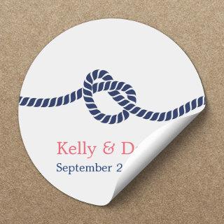Royal Blue Tying the Knot Wedding Favor Stickers