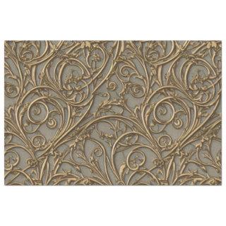 Royal Bronze Floral Ornate Damask Tissue Paper