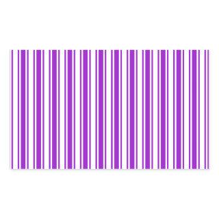 Royal purple and white candy stripes rectangular sticker