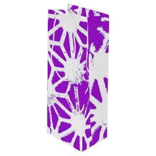 Royal purple geometric pattern wine gift bag