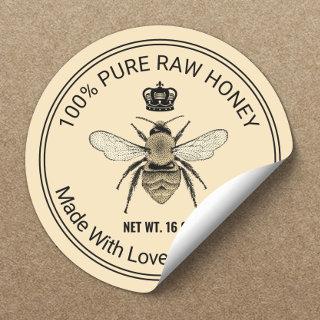 Royal Queen Bee Apiary Beekeeper Beehive Honey Jar Classic Round Sticker