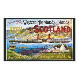 Royal Route of Scotland Summer Tours Vintage Rectangular Sticker