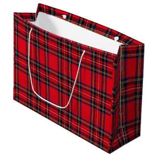 Royal Stewart tartan red black plaid Large Gift Bag