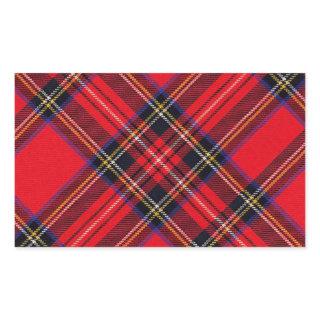 Royal Stewart tartan red black plaid Rectangular Sticker
