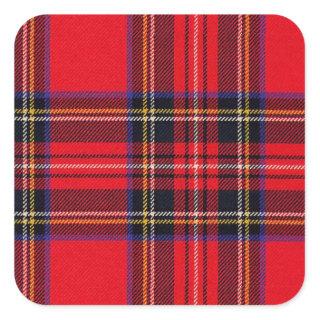 Royal Stewart tartan red black plaid Square Sticker