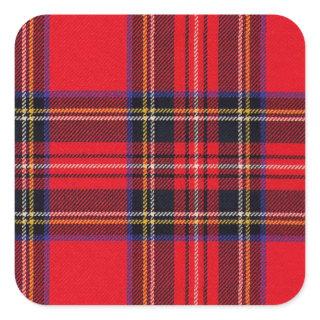 Royal Stewart tartan red black plaid Square Sticker