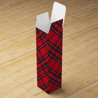 Royal Stewart tartan red black plaid Wine Gift Box