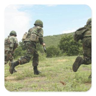 Royal Thai Marines rush forward to secure the s Square Sticker