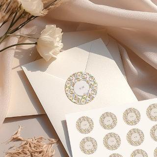 Royal Victorian Elegant Floral Wedding Classic Round Sticker