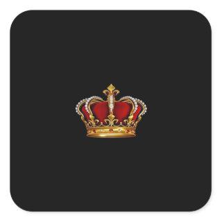 Royalty/Crown Stickers-Queen King Princess Square Sticker