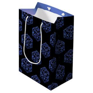 RPG Blue Pattern | Fantasy Tabletop Gamer Dice Medium Gift Bag