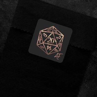 RPG Crit AF | Copper Fantasy Tabletop Gamer Dice Square Sticker
