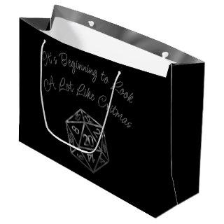 RPG Critmas | Fantasy Tabletop Retro Gamer Dice Large Gift Bag