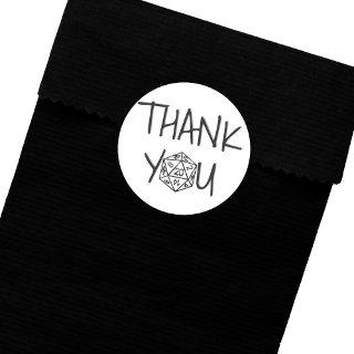 RPG Dice | Classic Fantasy PnP Tabletop Thank You Classic Round Sticker