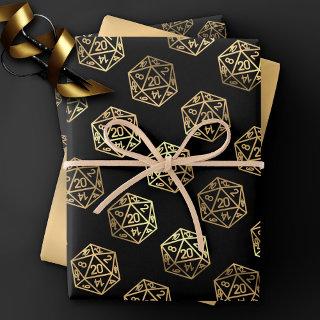 RPG Dice | Gold Fantasy Retro Tabletop PnP Gamer  Sheets