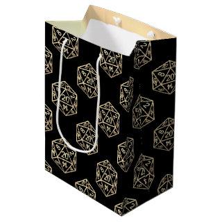 RPG Gold Pattern | Tabletop Role Player Dice Medium Gift Bag