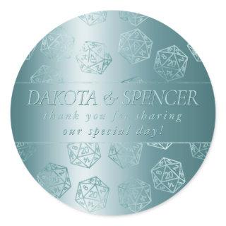 RPG Luxe | Aqua Fantasy Tabletop Gamer Custom Classic Round Sticker