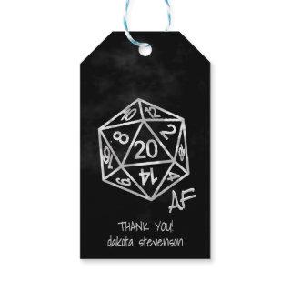 RPG Silver Crit AF | PnP Tabletop Dice Thank You Gift Tags