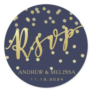 RSVP | Faux Gold Brush Script Wedding Sticker