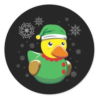 Rubber Duck Elf Christmas. Quack Rubber Ducky Classic Round Sticker