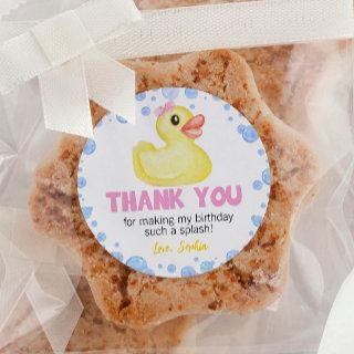 Rubber Duck Girl Birthday Baby Shower Classic Round Sticker