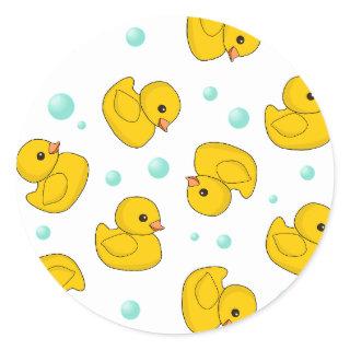 Rubber Duck Pattern Classic Round Sticker