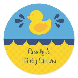 Rubber Ducky Baby Shower Favor Sticker