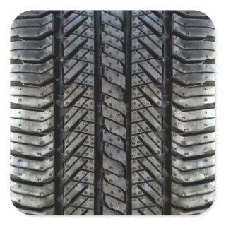 Rubber Tire Style Automotive Texture Square Sticker