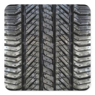 Rubber Tire Style Automotive Texture Square Sticker