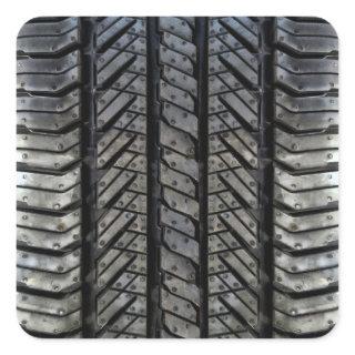 Rubber Tire Style Automotive Texture Square Sticker