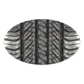 Rubber Tire Thread Automotive Style Decor Oval Sticker