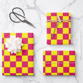 Ruby and Yellow Checkered Vintage  Sheets