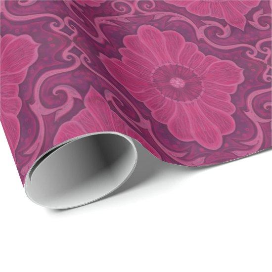 "Ruby flowers” floral arabesque pattern