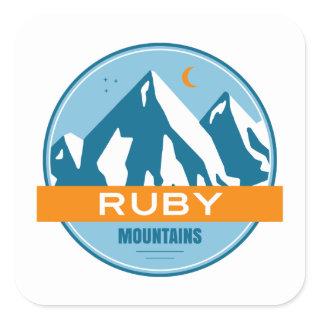 Ruby Mountains Nevada Stars Moon Square Sticker