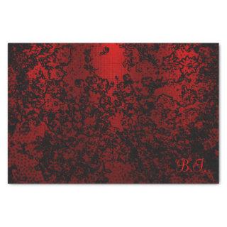 Ruby red black stylish floral vibrant elegant tissue paper