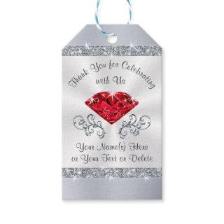 Ruby Wedding Anniversary Favours or Any Occasion Gift Tags