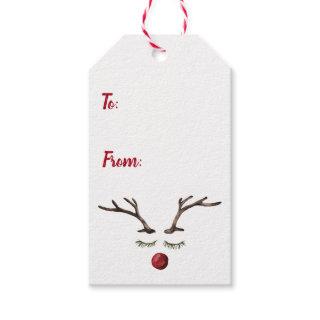 Rudolph Red Nose Reindeer Gift Tags